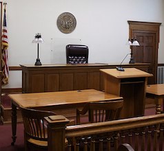 photo of empty courtroom
