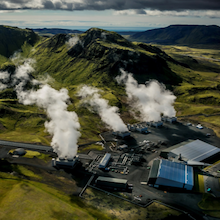 aerial view of Hellisheidi Geothermal Power Plant