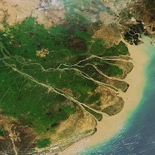 satellite photo of the Mekong River delta