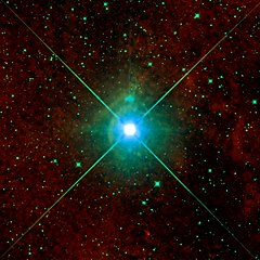 image of a very bright star amongst much smaller stars